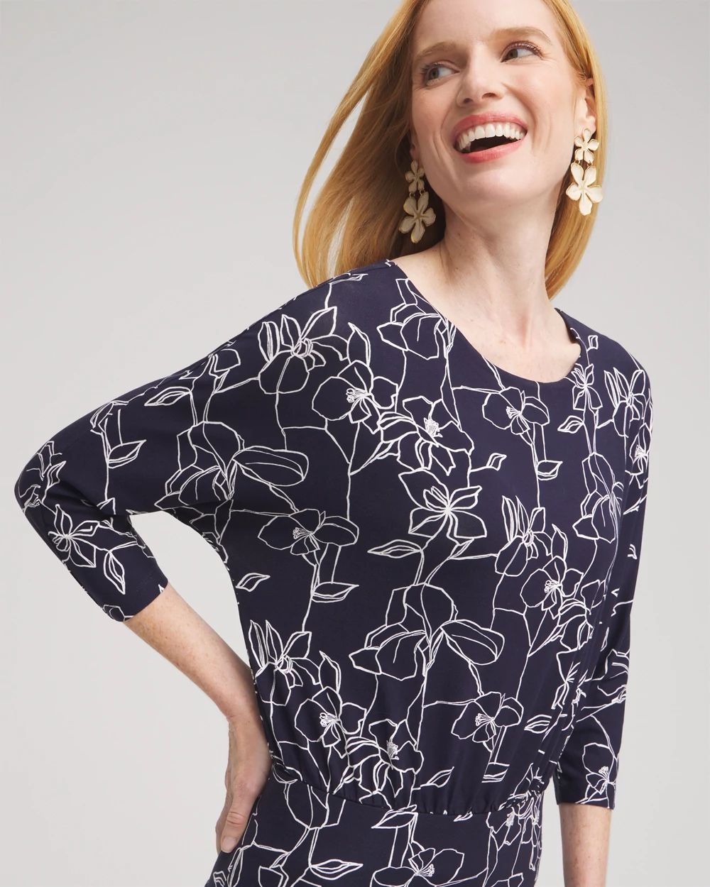 Touch of Cool™ Floral Banded Hem Top | Chico's